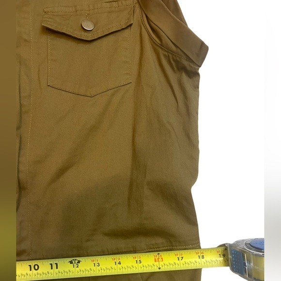 Hayden Women’s Olive Green Utility Jumpsuit Pockets Cotton Sleeveless Size Large - Picture 14 of 15